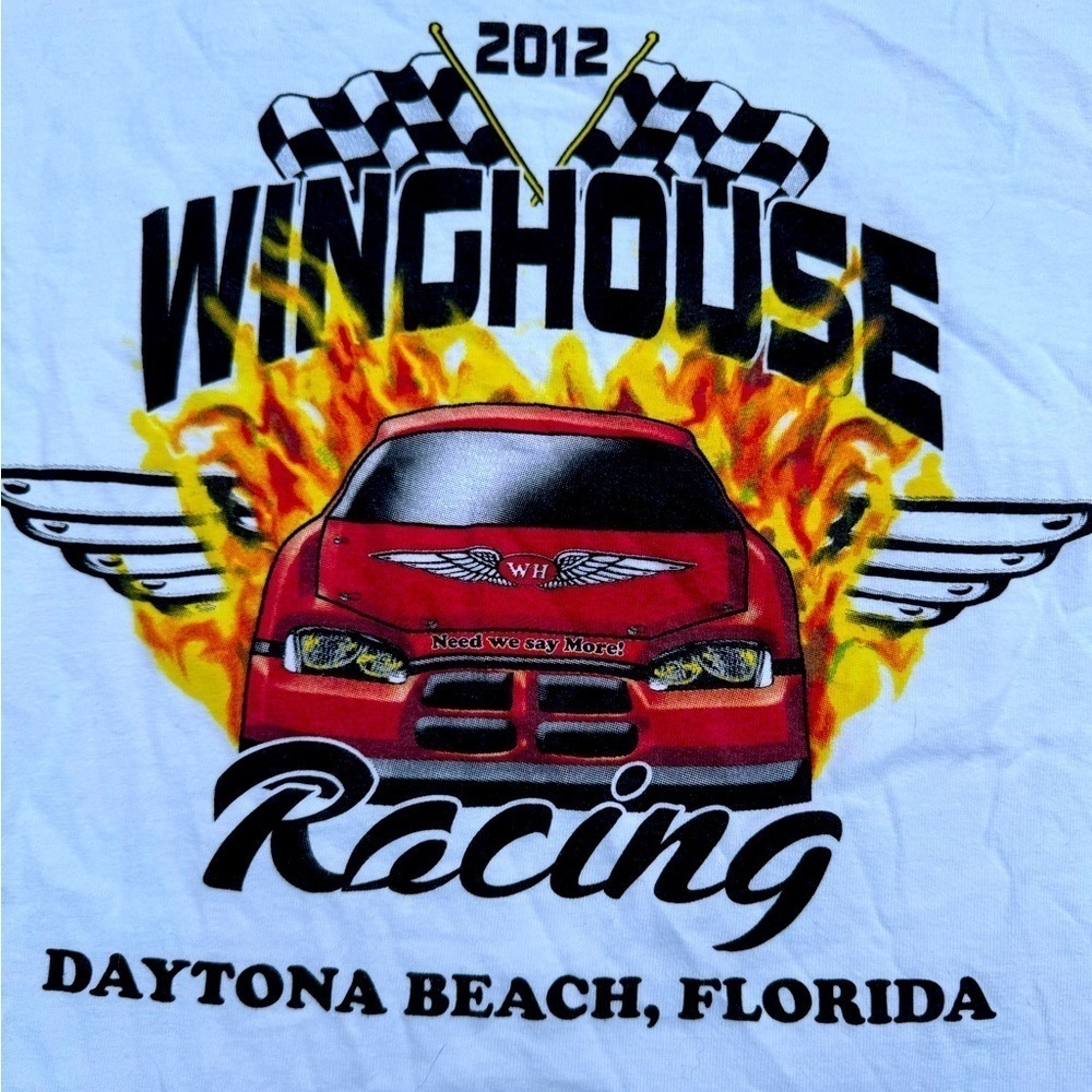 Wing house Winghouse racing t shirt 2012 Daytona Floridamens 2Xl white red car